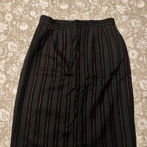 Dior Black Pencil Skirt with Red Stripes